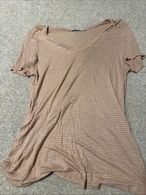 Alexander Wang Dusty Rose Short-Sleeve V-Neck Tee